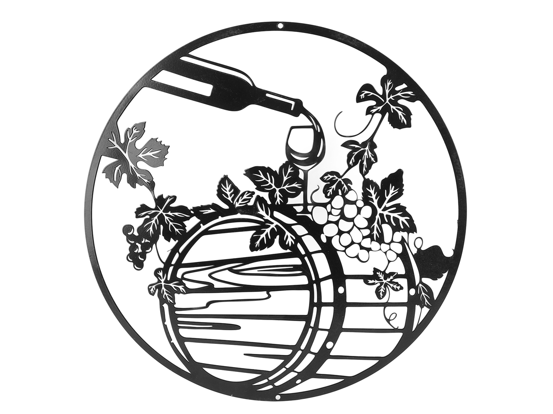 Decoração de Ferro com Uva e Folhas para Casa, Bar ou Restaurante, 30cm LAXISCREED