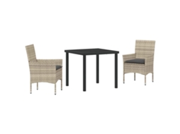 Maison Exclusive - Conjunto De Jantar Para Jardim 3 Pcs Cinzento-claro Vime Pe
