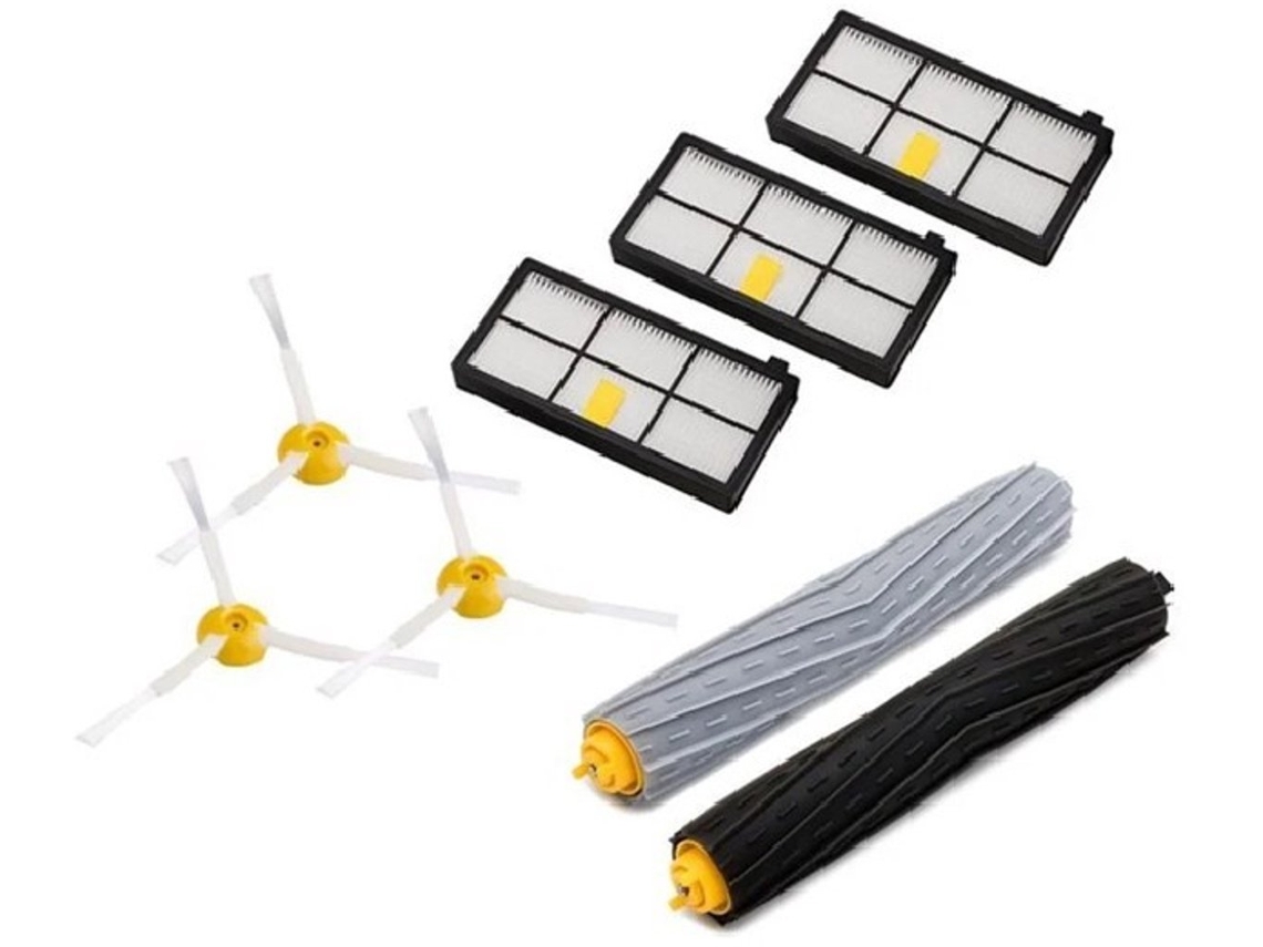 Compatível Com Acessórios Universais Para Aspiradores De Pó Irobot Roomba Séries I7, I7+, E5, E6 E 800/900. Conjunto 8 Peças.
