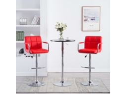 Vidaxl Bancos De Bar 2 Pcs Couro Artificial Vermelho