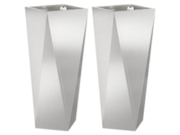 Floreira 2 Pcs Prateado 30 X 30 X 75 Cm Aço Inoxidável Vidaxl