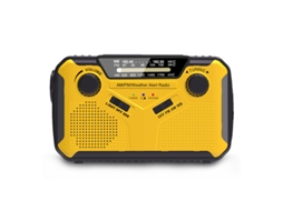 (amarelo) Rádio Multifuncional, Gerador Manual, Alimentado Por Energia Solar, Interface Usb