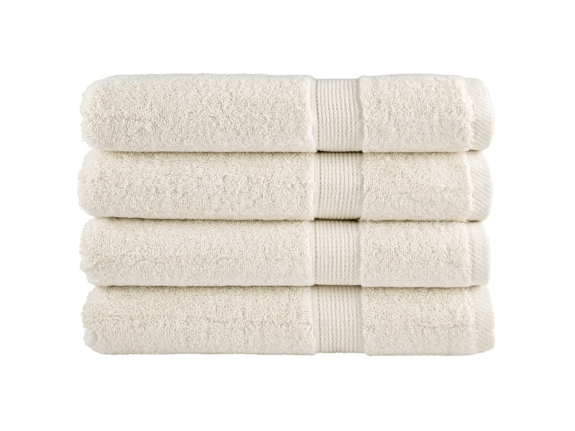 Vidaxl Toalhas Premium Solund 4 Pcs 100x200 Cm 600 Gsm Creme