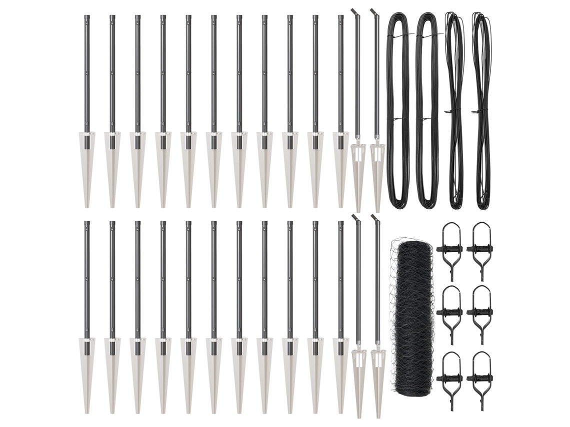 Conjunto 1 Cerca Externa Vidaxl Cinzento Aço (50 X 0,5 M)