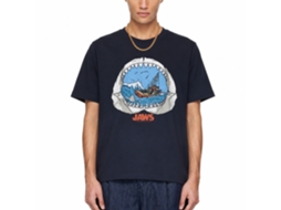 Rockinstone Jaws Movie Jaw View Navy Adult T-shirt Size:s