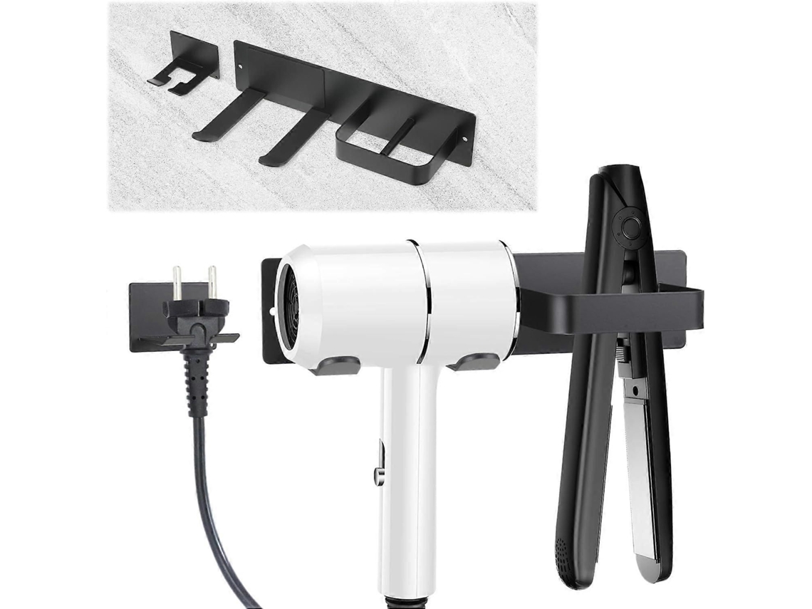 Suporte de Parede para Secador Cabelo, com Organizador Cabos, em Aço Inoxidável, Sem Necessidade Furar, Idea L Banheiro. GOKOCO