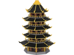 Escultura Mini Pagode Kichouse Pavilhão de Jardim Chinês em Plástico, Acessório em Miniatura para Aquários e Micro CHABERLU