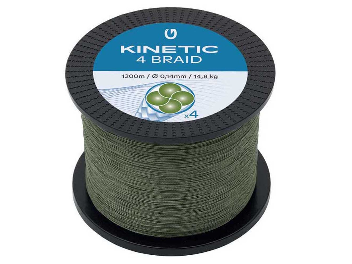 Trançado 4 1200 M Verde 0.120 Mmkinetic