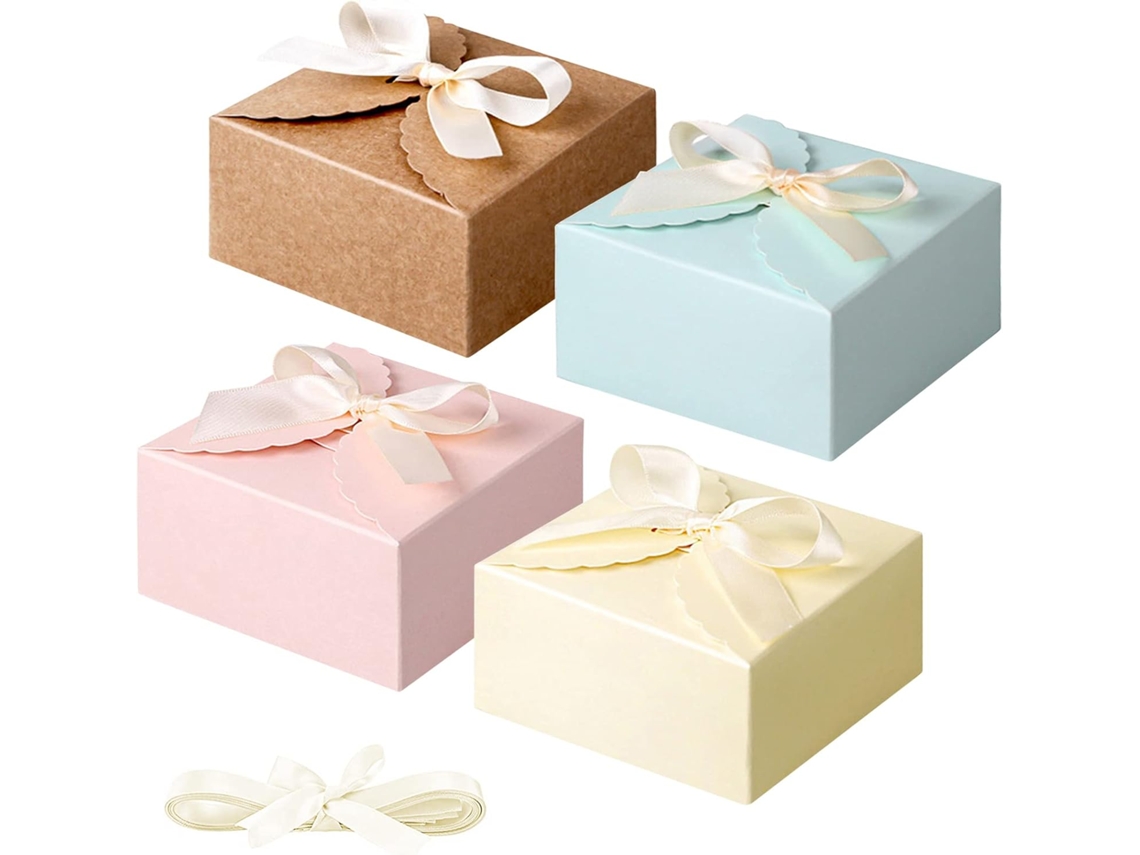 20 Caixinhas De Presente, Caixa De Presente De Natal/casamento Com Laço Aquaforge