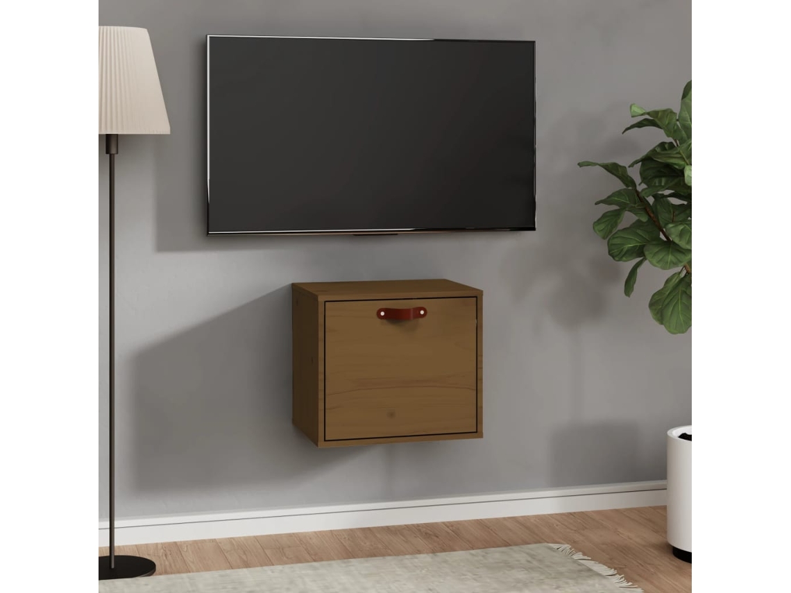 Vidaxl Armário De Parede 40x30x35 Cm Pinho Maciço Castanho Mel