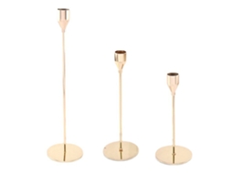 Conjunto de 3 Porta velas de Metal para Velas Taper Decorativo para Casamento Jantar Festa MARCA