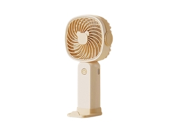 Ventilador Portátil De Mão Com Vento Potente Para Refrescar No Verão, Suporte Mini Para Celular, Amarelo