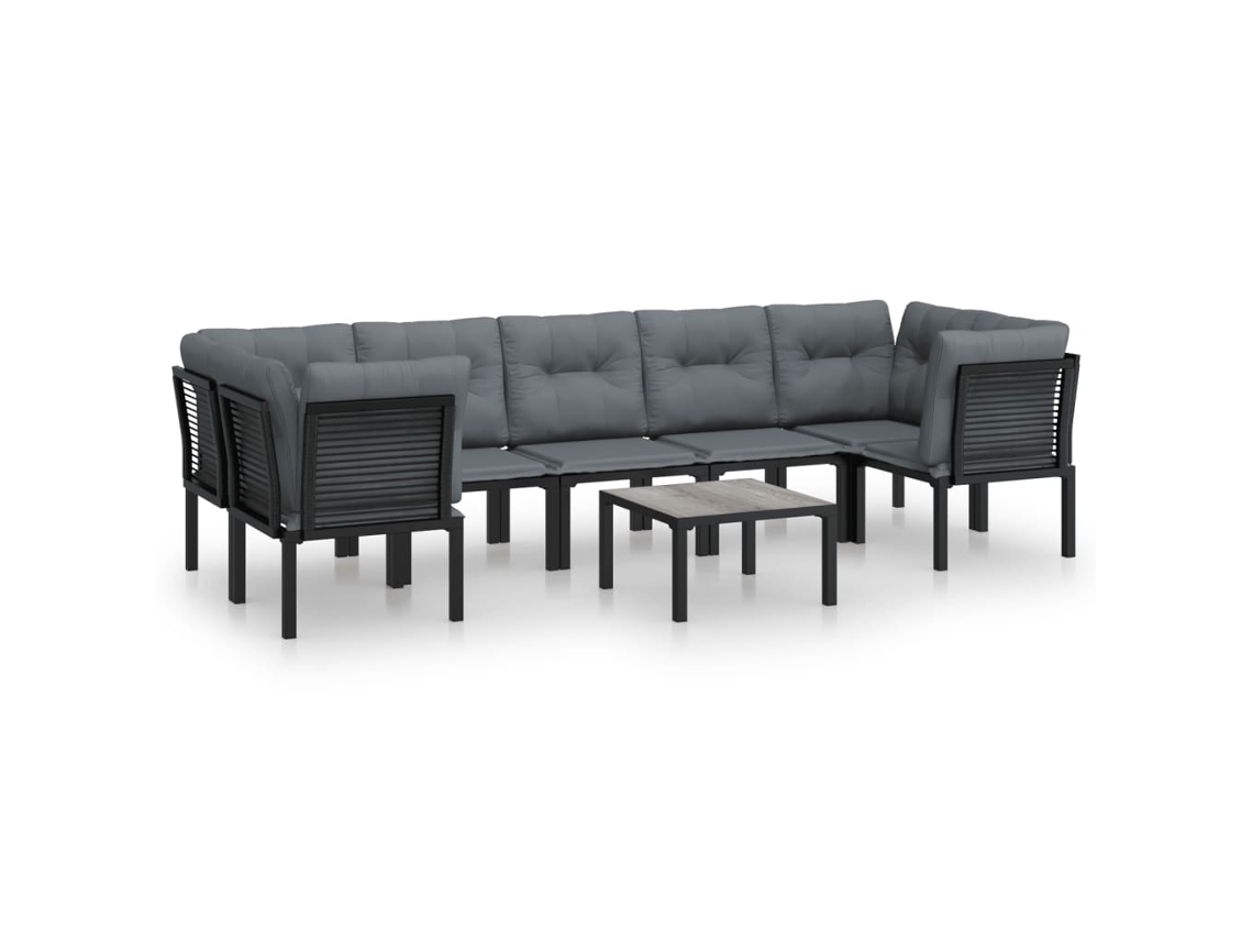 Garden Lounge Set, Garden Lounge Sets Vidaxl Preto Aço (n/a)