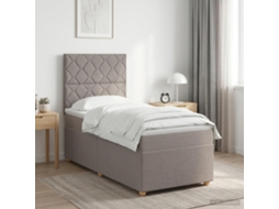 Vidaxl Cama Box Spring Com Colchão Cinzento-acastanhado 80 X 200 Cm