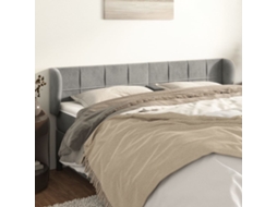 Vidaxl Cabeceira De Cama C/ Abas Veludo 183x23x78/88 Cm Cinzento-claro