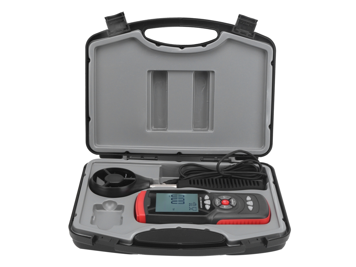 Anemômetro Digital Portátil Gm8909 YURU, Alta Precisão, Velocidade e Direção do Vento, LCD | S/MARCA
