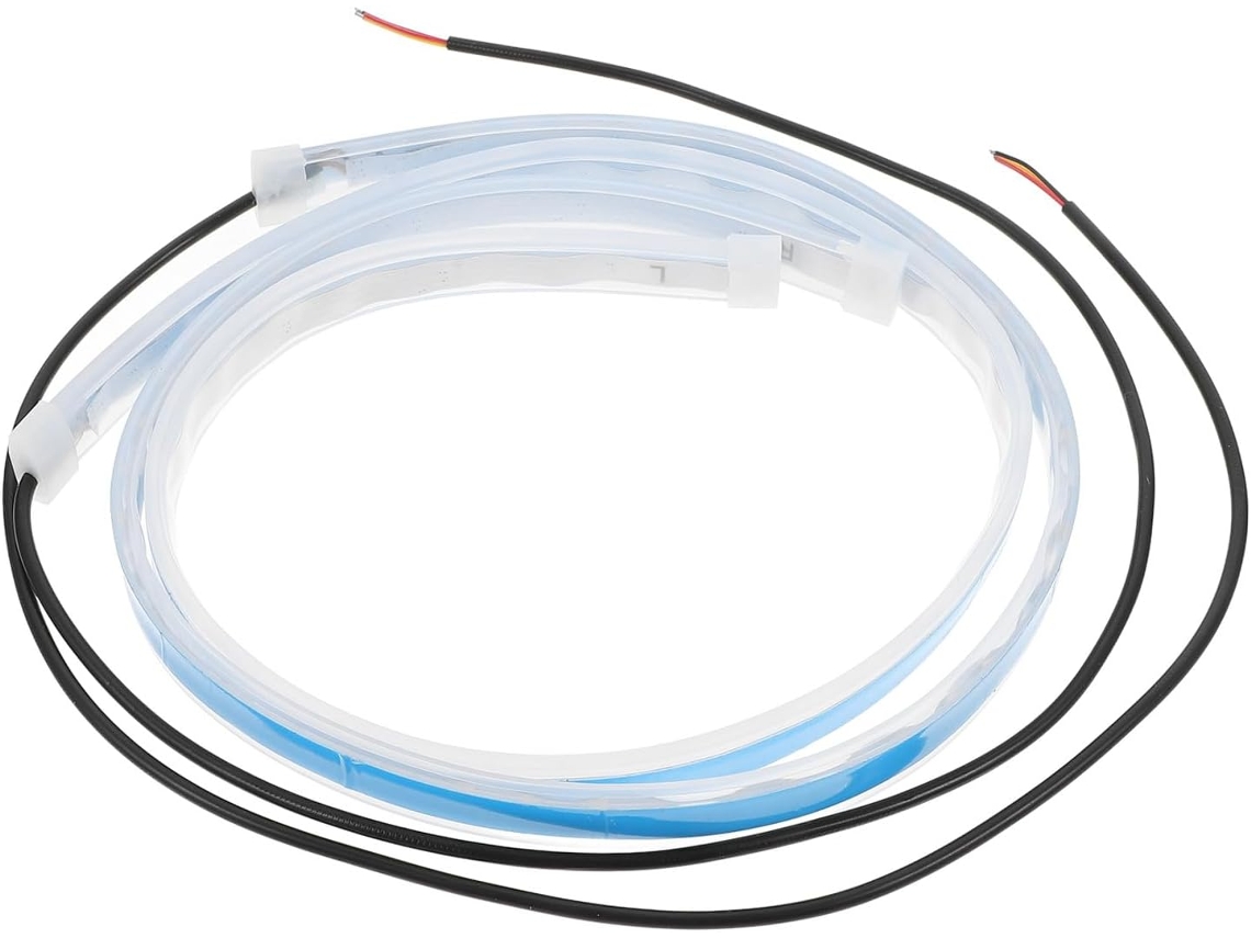2 Unidades De Faixa De Luz Led Dinâmica De Silicone Branca Para Capô De Carro