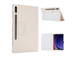 Capa de couro Hengrongshen com suporte duplo para tablet Samsung Galaxy Tab S9, branca