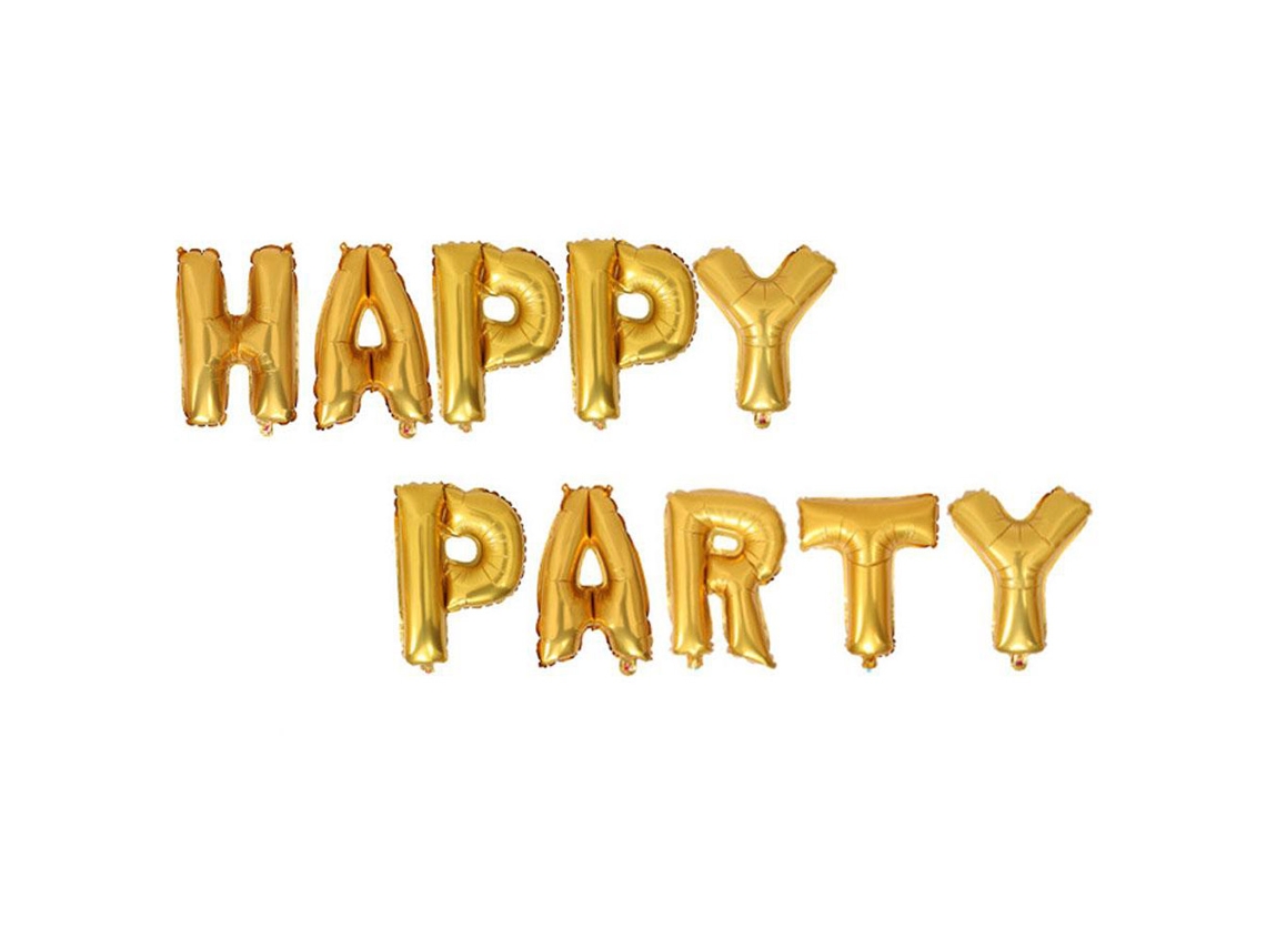 Laxiscreed Balão De Folha De Alumínio Happy Party Dourado Para Ano Novo, Casamento E Aniversário