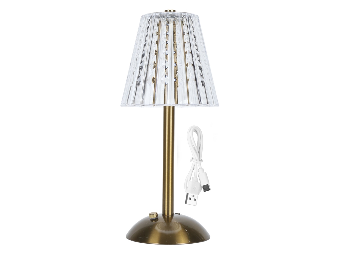Rebe-lâmpada De Mesa Led De Cristal Com 3 Cores, Dimmer Contínuo, Controle Táctil E Recarregável, Luz Noturna Para Quarto