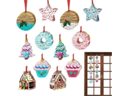 Conjunto De 24 Peças De Decoração Natalina De Madeira Para Festas |