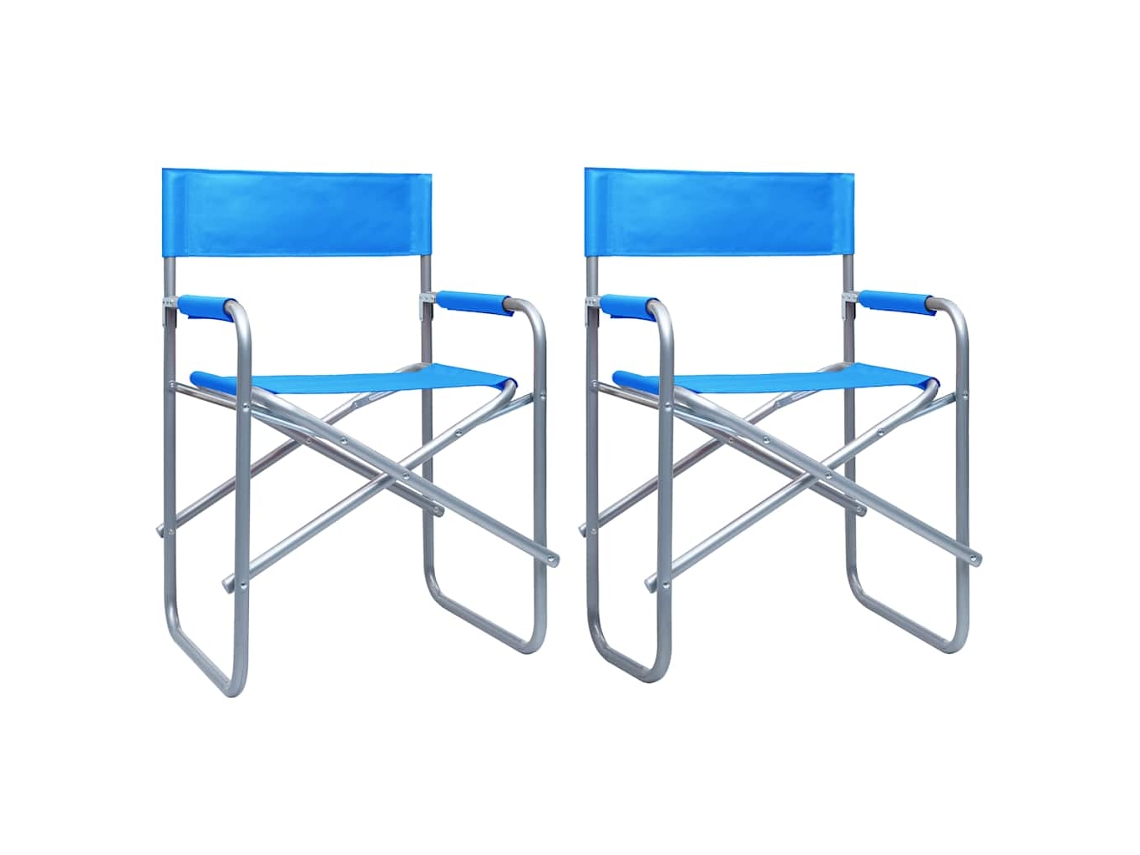 Vidaxl Cadeiras De Realizador 2 Pcs Aço Azul