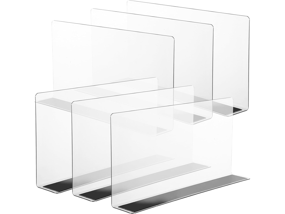 Conjunto de 6 Divisórias GOKOCO em PVC transparente para prateleiras
