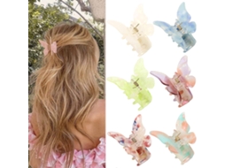 Presa De Cabelo Borboleta Tartaruga 2,3 Polegadas Para Meninas, Presa De Cabelo Borboleta Bonita Para Meninas E Senhoras, Acessórios Para Cabelo (6 Un