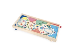 Máquina De Pinball Janod Jogo De Parque De Diversões De Madeira Para Crianças A Partir De 5 Anos.