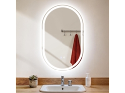 Nettlife Espelho Casa De Banho Com Led, 50 × 80 Cm, Controlo Por Toque, Antiembaçante, Intensidade De Luz Ajustável De 3000 A 6500k, Classificação