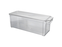 Recipiente transparente de plástico alimentar com tampa para despensa, freezer e banheiro S/MARCA