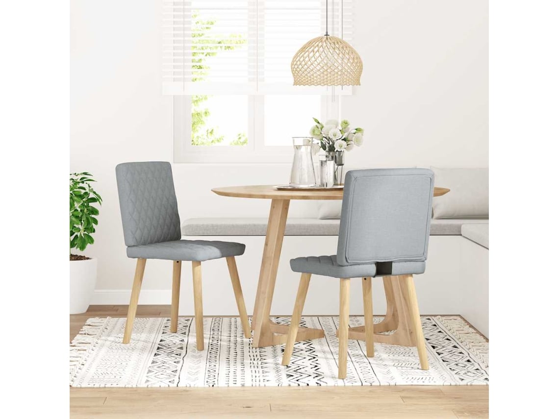 Vidaxl Cadeiras de Jantar 2 Pcs Tecido Cinzento claro