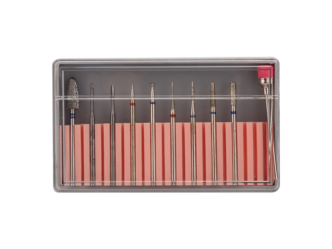 Kit De 10 Brocas Para Furadeira De Unhas Manicure Pedicure Ferramenta De Polimento Acessório Bh-07