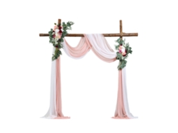 Kit Arco De Flores Artificiais Para Casamentos Rosa 2 Flores E 2 Cortinas Vevor