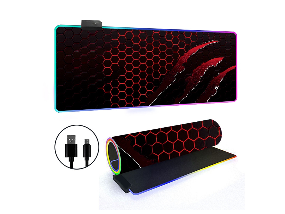 Mousepad Com 14 Modos De Iluminação Rgb E Base Antiderrapante Brilvibera (estilo 27, 3006004mm)