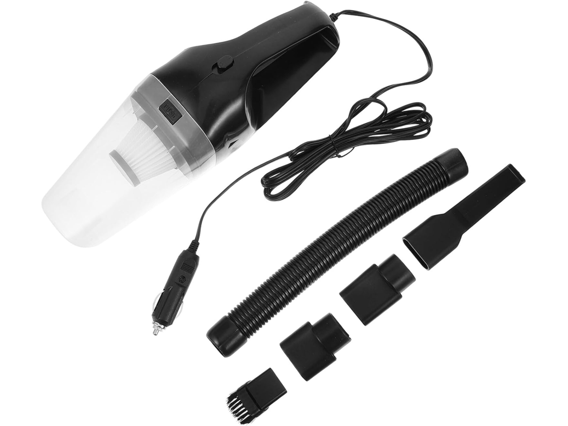 Aspirador De Pó Portátil Hemobllo Para Carro Com Filtro Grade, 12v 120w E Acessórios Práticos, Feito De Plástico E Metal