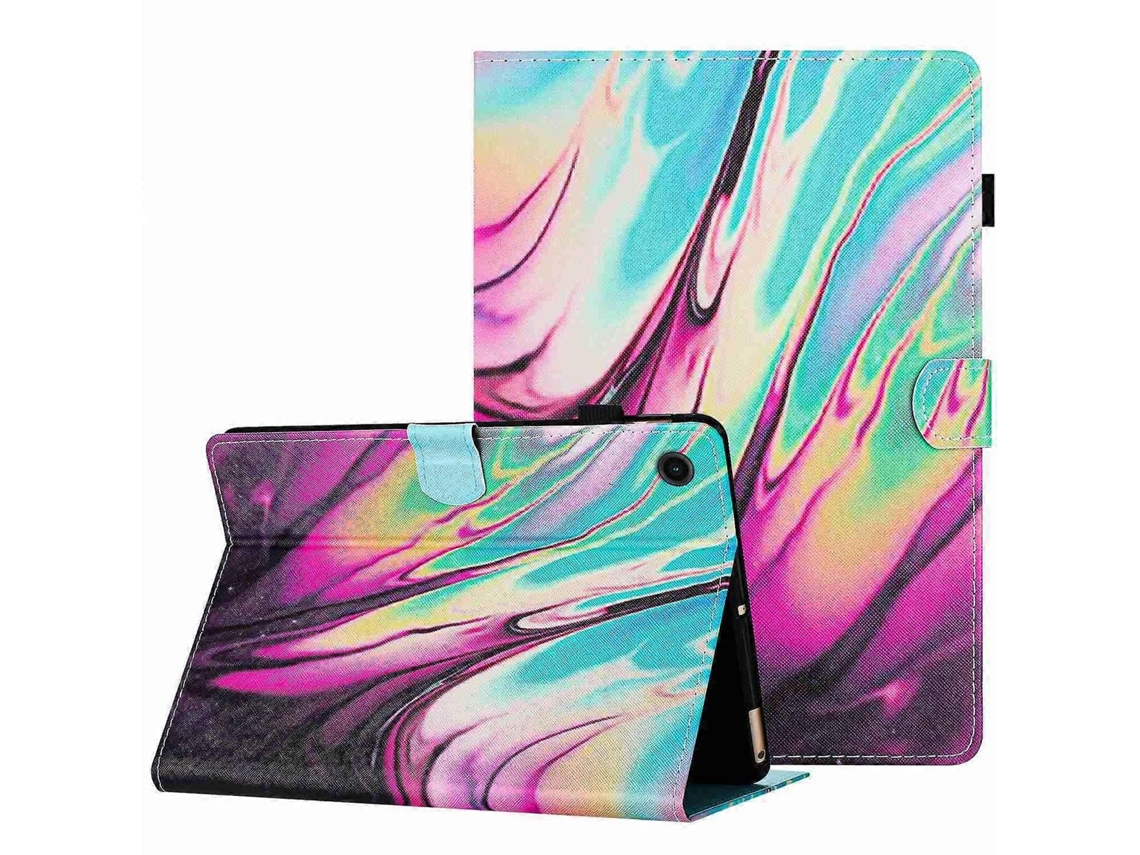 Capa De Couro Com Costura Em Padrão Mármore Para Tablet Huawei Matepad T 10s / T 10