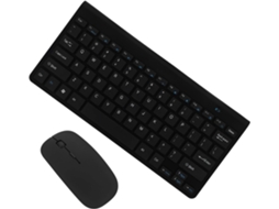 Conjunto De Teclado E Mouse Sem Fio De 78 Teclas Em Abs Preto