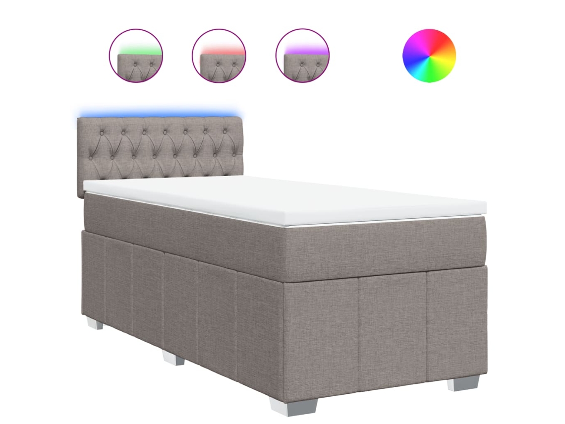 Cama com Molas e Colchão Tecido Castanho Acinzentado MAISON EXCLUSIVE (80x200 cm)
