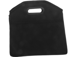 Organizador duplo para porta-bolsas de carro com vários compartimentos.