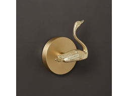 Cabide de Latão Dourado em Formato Animal, Cabide de Latão Maciço para Roupas, Cabide para Porta /parte Traseira BRILVIBERA (cisne)