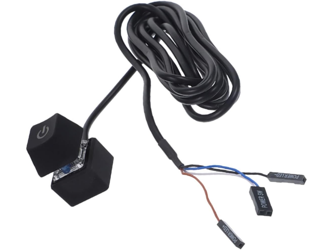 Cabo Extensor Preto Para Botão Liga/desliga De Led Do Pc, Design Pequeno E Portátil.