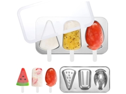 Nova Line formas de Paleta de Gelo de Aço Inoxidável, Reutilizáveis, Sem Bpa com Palitos e Tampas