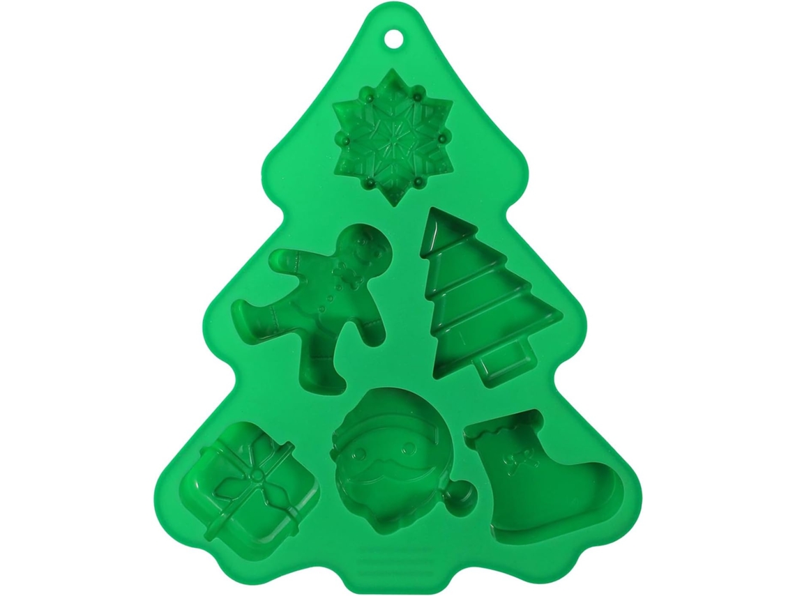Formas De Silicone Chocolate Natalino, Com 6 Cavidades.