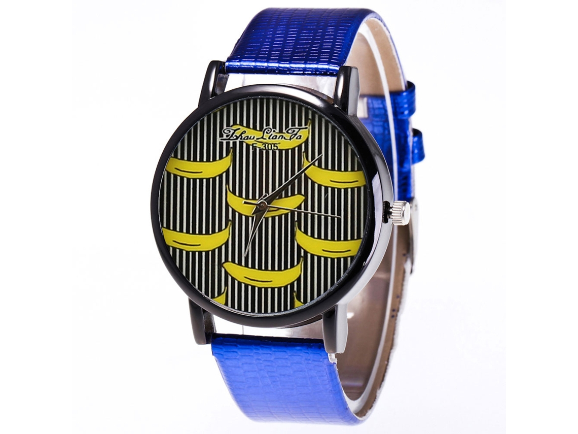 Relógio de quartzo unissex elegante Zhoulianfa F305-hx azul para casais