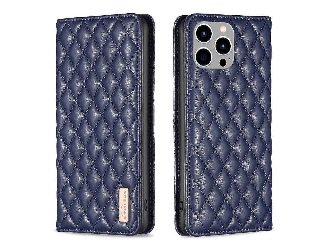 Capa De Couro Magnética Com Estampa De Diamante Para Iphone 16 Plus