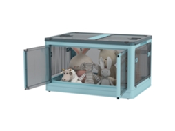 Caixa Organizadora 69l com Rodas, Azul, Empilhável, Dobrável, 60x42x34 Cm | S/MARCA