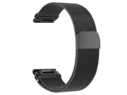 Bracelete Para Garmin (20mm) - Aço Inoxidável Milanês Magnético Preta