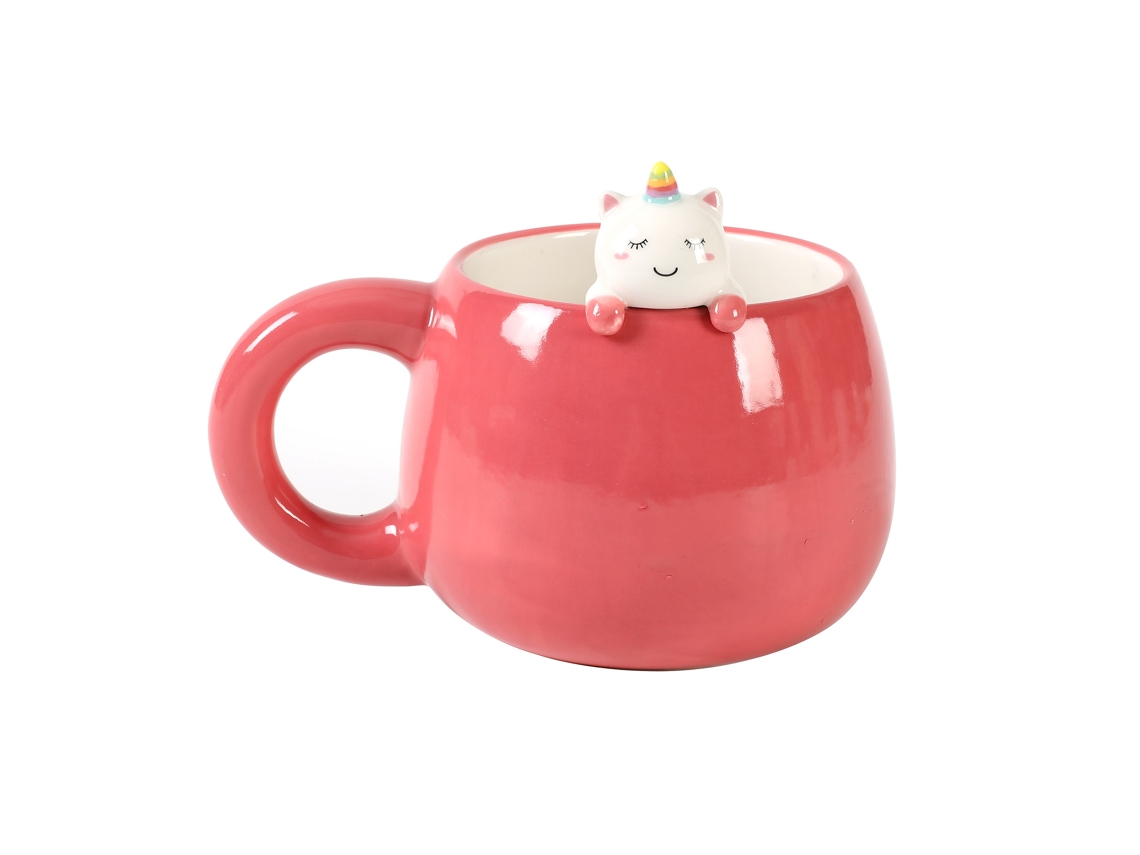 Caneca de Ceramica Charm I-TOTAL Unicornio Rosa 450Ml Xl2565