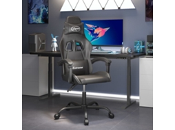 Vidaxl Cadeira De Gaming Couro Artificial Preto